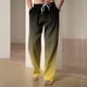 thumbnail image 1 of Pantalones largos de moda para hombre con cordón elástico en la cintura y color degradado, pantalones casuales de longitud completa para hombre., 1 of 4
