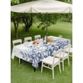 thumbnail image 3 of Outdoor Tablecloth with Umbrella Hole and Zipper, Spring Blue Eucalyptus Rectangle Table Cloth 60x120 Inch Waterproof Tablecloth, Botanical Green Leaf Country Picnic Table Cover for Patio Camping, 3 of 7
