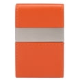 thumbnail image 1 of Estuche para tarjetas de visita de acero inoxidable Nikou, doble apertura, color naranja, 1 of 9