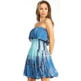 thumbnail image 3 of Sakkas Tami Women's Strapless Short Sun Dress Smock Elastic Casual Boho Summer - Blue - S/M, 3 of 5