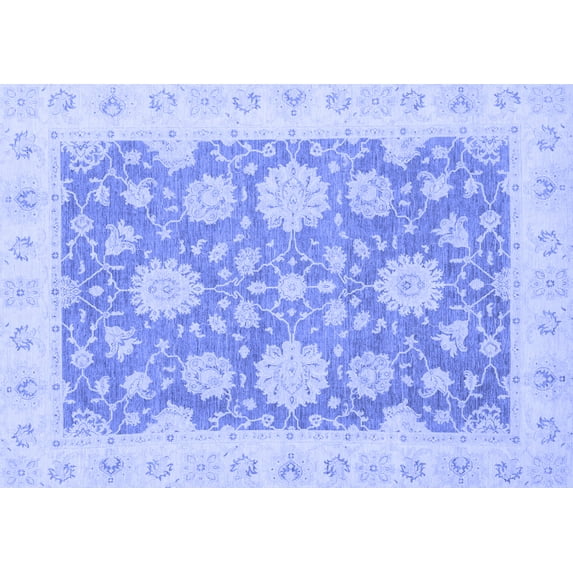 Ahgly Company Indoor Rectangle Oriental Blue Traditional Area Rugs, 5' x 7'