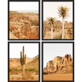 thumbnail image 2 of PixonSign Framed Wall Art Red Canyon Valley Desert & Plants Posters, Set of 4 Southwest Landscape Illustrations Photography Wall Decor, Adhesive Canvas Prints for Home Decor - 11"x14" Black, 2 of 5