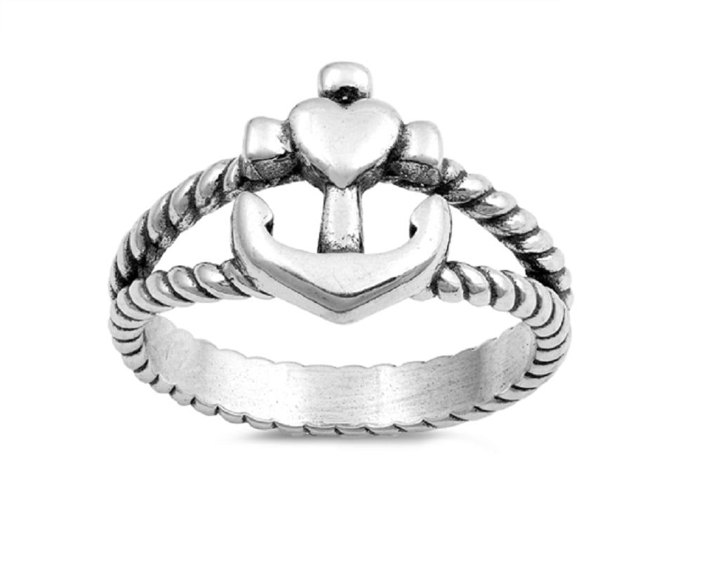 Princess Kylie Oxidized Sterling Silver Star Rope Band Ring