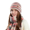 thumbnail image 4 of 2 Pieces Women Beanie Hat Scarf Set Y2K Soft Thick for Christmas Hats Winter Fleece Lined Stretch Skull Cap Long Scarf Set, 4 of 4