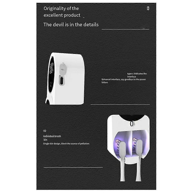 UV Toothbrush Holder Tooth Brush Head Disinfection Box Intelligent Induction Germicidal Storage Sta