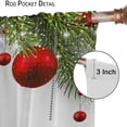 thumbnail image 5 of Merry Christmas Curtains Balls with Pine Fir Tree Holiday Season Classic Art Printed Living Room Bedroom Window Drapes Treatment Fabric 2Panels 42 (W) x 63(L) Inch Blackout, 5 of 7