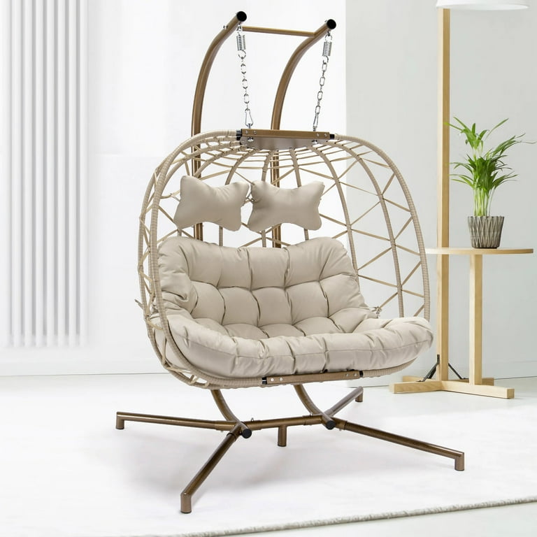 Double swing chair with stand walmart sale