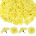 thumbnail image 1 of Uxcell Paquete de 50 Cabezas de Rosas Artificiales, Cabeza de Rosa de Seda Falsa para Bodas/Ramo/Pared de Flores/Artesanías DIY/Decoración de Fiesta, Cabezas de Flores Falsas [Amarillo], 1 of 1