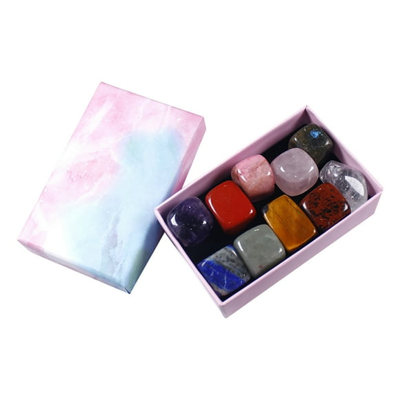 Crystals and Healing Stones Set Natural Polished Stone Set with Box Polished Crystals for Crystal Healing Healing Stones and Crystals Set
