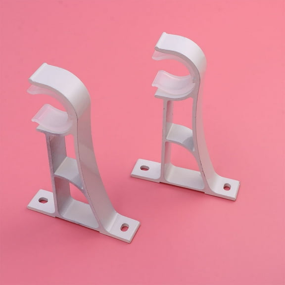 Raindrops Aluminum Alloy Rod Brackets 2Pcs White 12x8x2 Cm