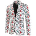 thumbnail image 1 of Chaquetas navideñas para hombre, chaqueta informal de traje navideño con un botón, 1 of 5