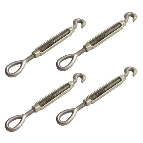 Galvanized Turnbuckle - Hook & Eye - 5/16" x 4-1/2 - 4 Pack