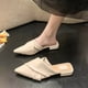 thumbnail image 1 of Mules negros para mujer, zapatos sin cordones, zapatillas de tacón bajo para mujer, novedad de 2023, sandalias de mulas rojas moradas con punta en pico, diseñador Luxury37 Gao Jinjia LED, 1 of 2