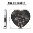 thumbnail image 3 of Uemuo Monochrome Mushroom Artwork Print Compact Portable Pocket Makeup Mirror - Leather Cover, Elegant Travel Cosmetic Mirror for Purse, Pocket, and Handbag-Heart Shape, 3 of 9