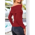 thumbnail image 2 of Suéter PRETTYGARDEN Hombros Descubiertos Rojo Óxido XL, 2 of 8