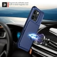thumbnail image 5 of Allytech Rugged Case for iPhone 15 Pro Max Support Magnetic Car Mount, Premium PU Leather Flip Card Cash Holder Pocket Shockproof Anti-Fall Back Case for iPhone 15 Pro Max - Darkblue, 5 of 6