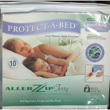 Protect-A-Bed Primum Fitted AllerZip Smooth Mattress Protector Encasement With Allergy & Bactria Proof, Waterproof, Cotton: Hotel King 72"x80"x13"