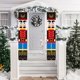 thumbnail image 4 of Juego de 2 pancartas navideñas de Cascanueces, decoración para puerta de entrada, porche, fiesta infantil, modelo de soldado de tamaño natural (C) Rojo Verde, 4 of 5