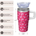 thumbnail image 3 of Flamingo Tumbler with Handle 20OZ Portable BPA Free Mug Unique Birthday Christmas Gifts for Flamingo Lovers Great Presents for Women Men Suitable for Home Office Travel Picnics Daily Hydration, 3 of 6