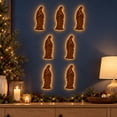 thumbnail image 4 of Velmasee 7 Pcs Wooden Christmas Figure LED Wall Decor - Hollow Out Backlit Rustic Farmhouse Light Up Wall Ornaments, Battery Operated Glowing Xmas Wall Art for Indoor Holiday Home Decor, 4 of 6