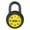 Yellow, variant on Abus Combination Padlock, Front, Black/Silver 78/50 Yellow