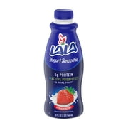 LALA Probiotic Yogurt Smoothie Drink with Protein, Strawberry, 32 oz Plastic Bottle