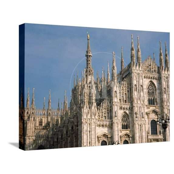 Low Angle View of a Cathedral, Duomo Di Milano, Milan, Lombardy, Italy, Religion Stretched Canvas Wall Art Sold by Art.Com