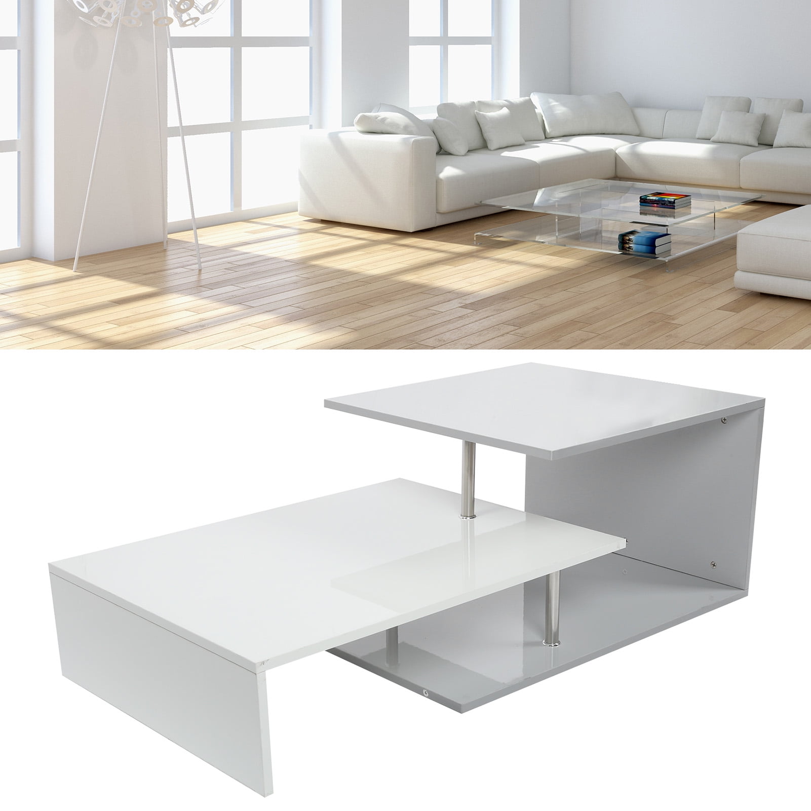 Modern Coffee Tea Table Furniture Home Decor Living Room Sofa Side Table White 