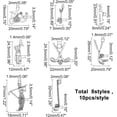 thumbnail image 2 of 80 colgantes de aleación de zinc de 8 estilos con temática de golf, para collares, pulseras, dijes de metal plateado para hacer joyas., 2 of 6
