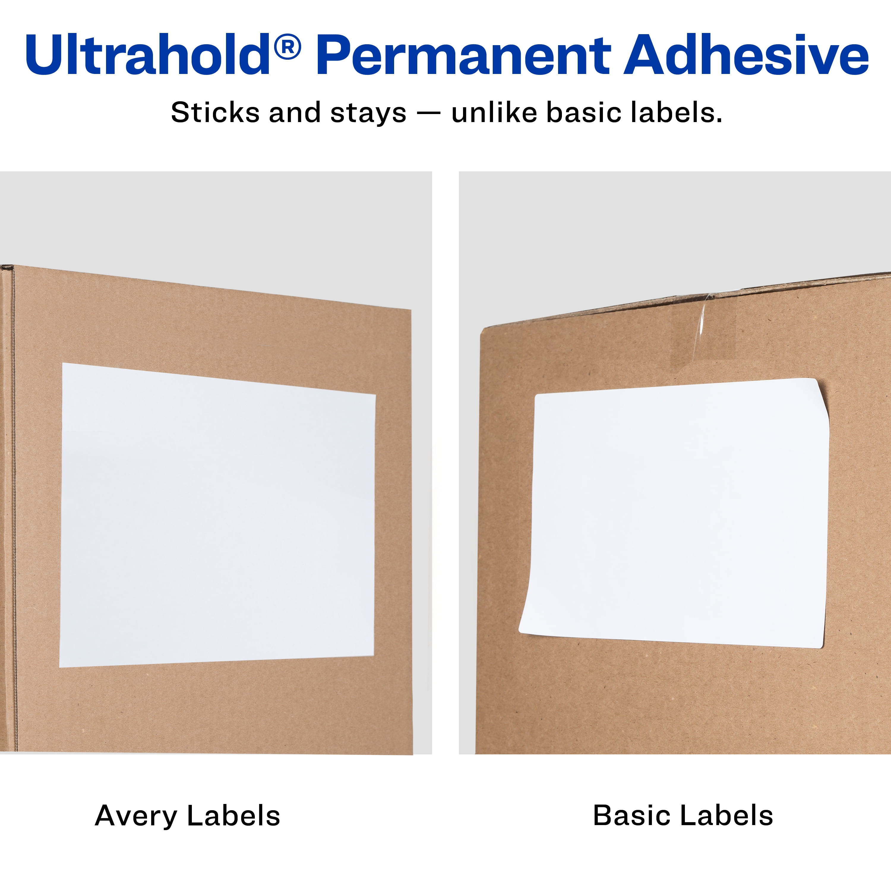 (2 pack) Avery Shipping Labels, 8-1/2" x 11", Paper, White, TrueBlock®, Laser, 100 Labels (5165)