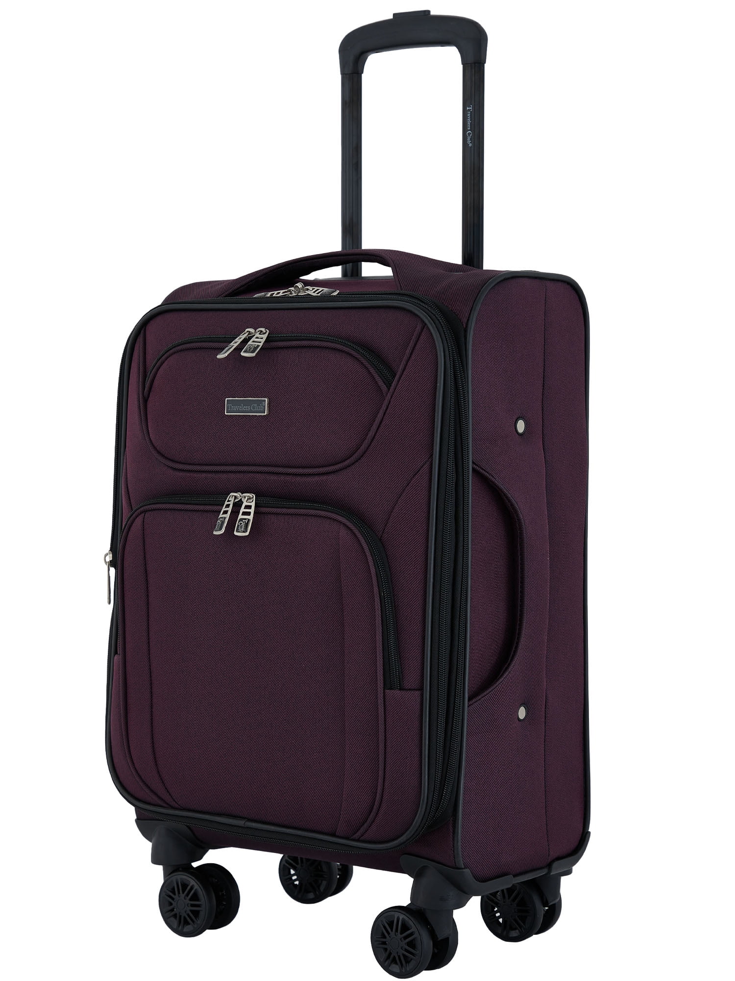 Travelers Club 3-Piece Rolling Soft side Travel Luggage Set - Mauve Wine Red