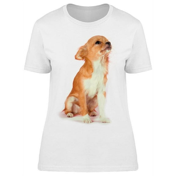 Cute Small Chihuahua Looking Up T-Shirt Women -Image by Shutterstock, Female Medium