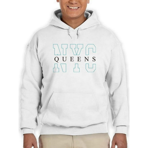 New York Queens College Style Hoodie Men -Image by Shutterstock, Male 3X-Large