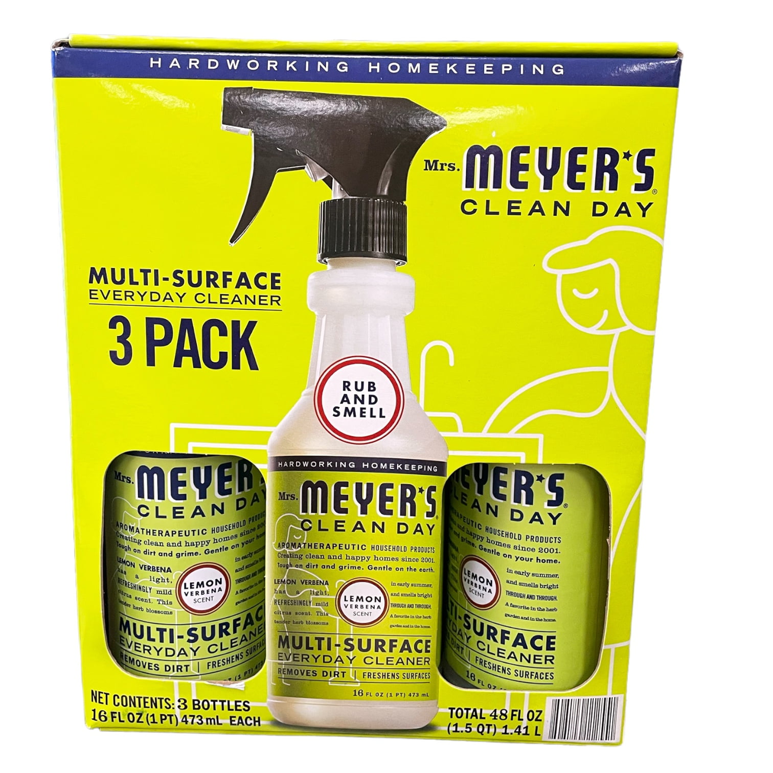 Mrs. Meyer's MultiSurface Everyday 16oz Cleaner, 3 Pack, Lemon Verbena