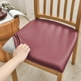 thumbnail image 7 of STPToys Seat Covers for Dining Chairs,Waterproof PU Leather Stretch Dining Room Chair Seat Covers,Kitchen Chair Seat Covers Protectors - Wine, 7 of 7