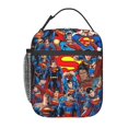 thumbnail image 6 of Clip-on Handle Insulated Lunch Bag for Men and Women, Man of Tomorrow Reusable Thermal Tote with Side Mesh Pocket, 6 of 6