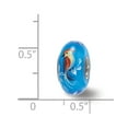 thumbnail image 4 of Fancy Bead White Sterling Silver Glass 15.08 mm 7.64 Reflections Hand Painted Bird, Blue Bead, 4 of 4