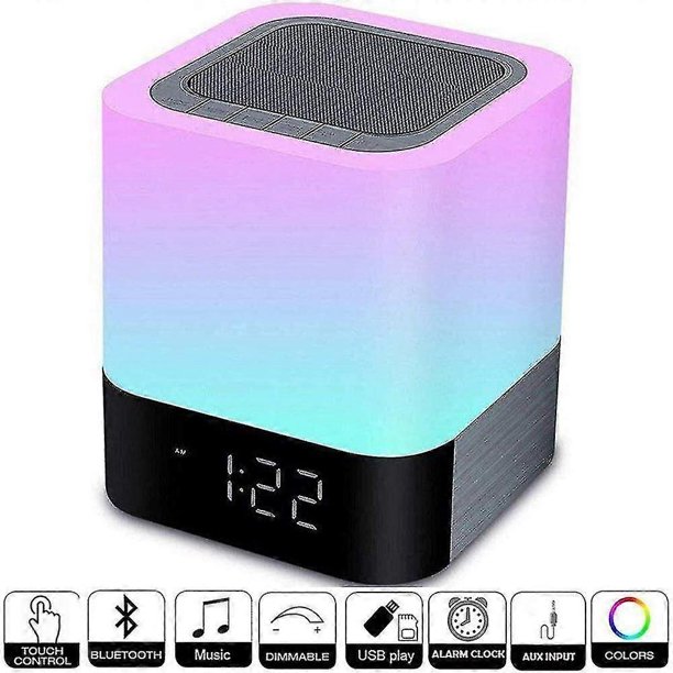Touch Control Bedside Lamp Led Bluetooth Speaker,night Light Dimmable Wireless Speaker,portable Wireless Bluetooth Speaker,48 Led Changing Color