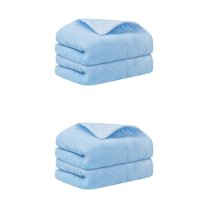 Unique Bargains Hand Towels Set 4 Pack Soft Comfort Towel Blue 14" x 30"