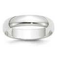 thumbnail image 4 of 10K White Gold 5mm Light Weight Half Round Band Ring Size 5.5, 4 of 7