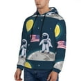 thumbnail image 3 of Sikiie Astronaut With USA Flag Men's Hoodie, Essentials Hoodie, Sweatshirt, Pullover Hooded Sweatshirt for Men-XX-Large, 3 of 7