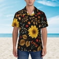 thumbnail image 2 of Disketp Hawaiian Shirts For Men,Sunflowers Leaves Print Mens Casual Short Sleeve Button Down Shirts Beach Shirt, 2 of 7