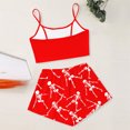 thumbnail image 5 of MEZZALL Halloween Gothic Pajama Set for Women Spaghetti Strap Skeleton Hand Print Crop Tops With Elastic Waist Shorts 2 Piece Home Sleepwear, 5 of 5