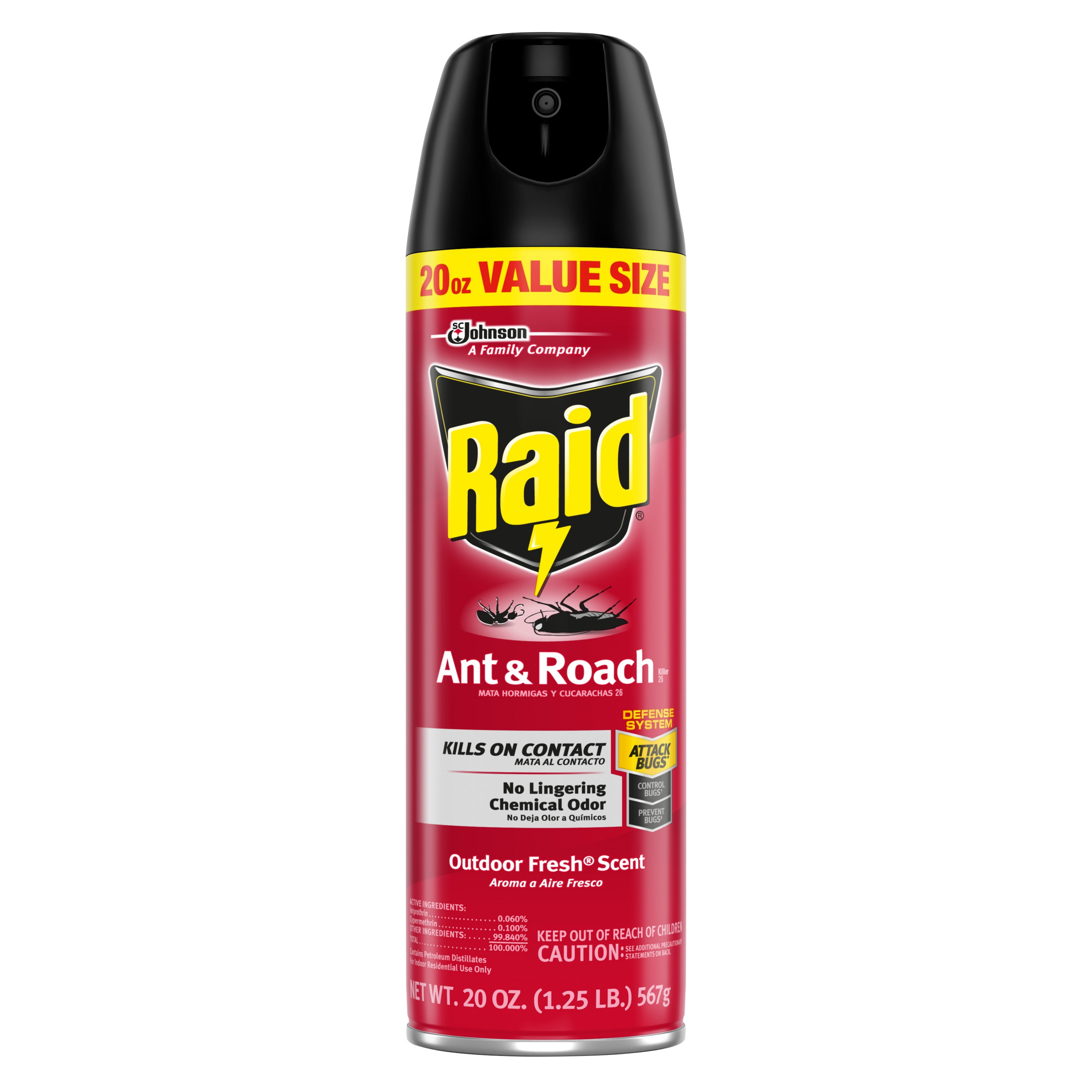 Raid Ant & Roach Killer 26, Outdoor Fresh Scent, 20 oz - Walmart.com