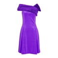 thumbnail image 2 of ClodeEU Women's Velvet Strapless Dress with Detachable Cape, Guest Party Dress Off Shoulder Midi Dresses Purple,Womens Plus L, 2 of 6