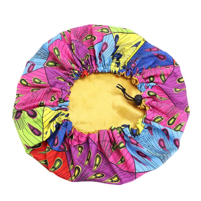 Paon Floral Réglable Réglable Enfants Nuit Sommeil Bonnet Chapeau de Soins Capillaires