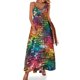 thumbnail image 1 of Vestido sin mangas con estampado de textura multicolor de lentejuelas, vestido elegante y chic para mujer, verano , promoción de vestidos para mujer, 1 of 7