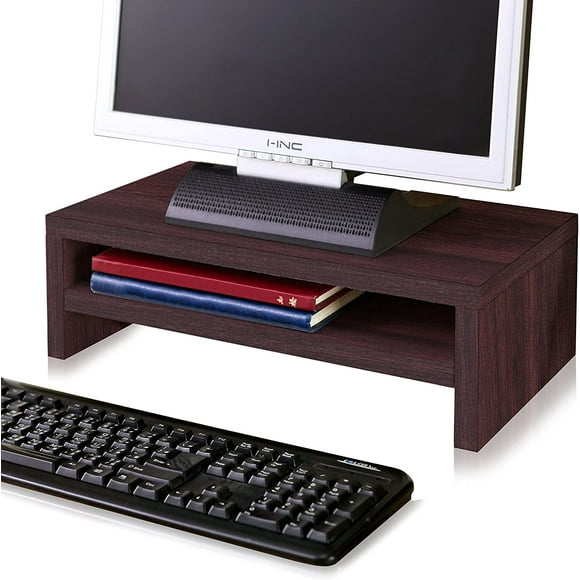 Way Basics WB-STAND-2-EO 2-Shelf Computer Monitor Stand Riser, Espresso