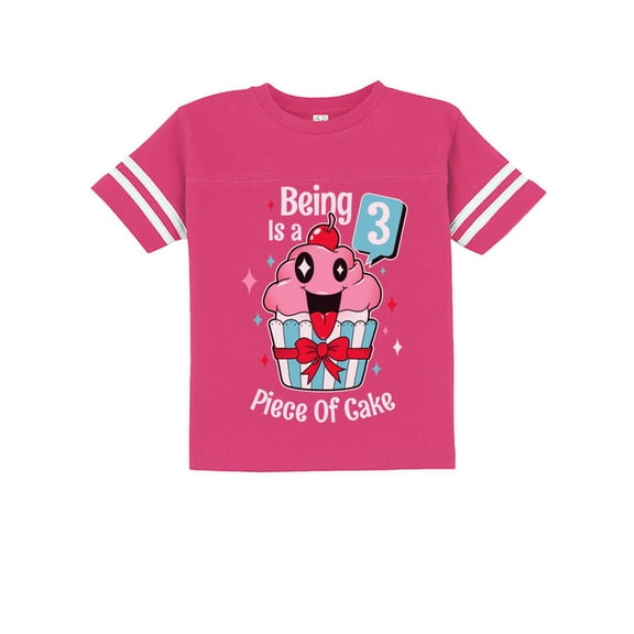 Gift for 3 Year Old Girl 3rd Birthday Funny Cupcake Toddler Jersey T-Shirt 4T Wow pink