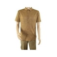 thumbnail image 7 of Mens Stacy Adams Italian Style Knit Woven Shirt Short Sleeves 3128 Cafe Brown, 7 of 7
